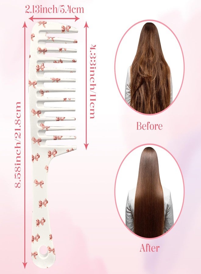 GABraden Wide Tooth Comb,Effortless Tangle Removal for Curly, Wet, Long Hair Wet,Cute Aesthetic Design for Women Men and Girls (Pink-10) - Image 2